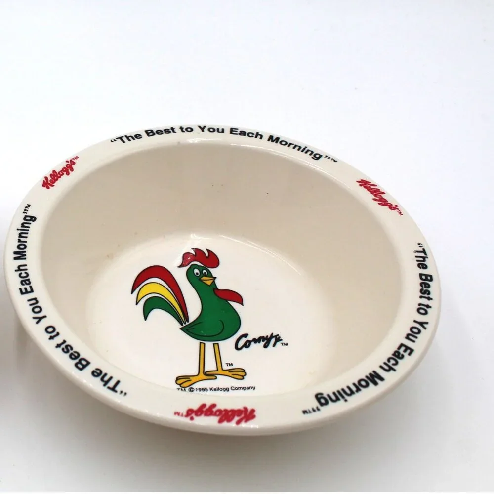 Kellogg's Collector Corny Cornelius Rooster Corn Flakes Cereal Bowl Vintage 1995